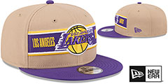 Lakers 2024 NBA DRAFT SNAPBACK Camel-Purple Hat by New Era - 2nd View