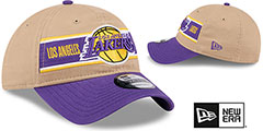 Lakers 2024 NBA DRAFT STRAPBACK Camel-Purple Hat by New Era - 2nd View