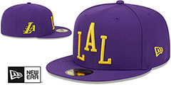 Lakers 23-24 ALTERNATE CITY-EDITION Fitted Hat by New Era - 2nd View