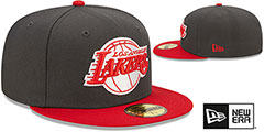 Lakers 2T COLOR PACK Charcoal-Red Fitted Hat by New Era - 2nd View