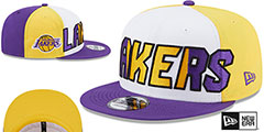 Lakers COLOR BLOCK BACK HALF SNAPBACK Hat by New Era - 2nd View