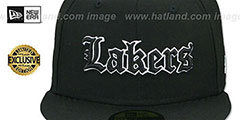 Lakers GOTHIC TEAM-BASIC Black Fitted Hat by New Era - 2nd View