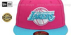 Lakers MIAMI VICE Beetroot-Blue Fitted Hat by New Era - 2nd View