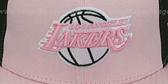 Lakers PINWHEEL Light Pink-Black Fitted Hat by New Era - 2nd View