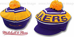 Lakers RERUN KNIT BEANIE by Mitchell and Ness - 2nd View