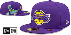 Lakers STATEVIEW Purple Fitted Hat by New Era - 2nd View