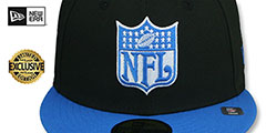 Lions THROWBACK NFL SHIELD-BASIC Black-Blue Fitted Hat by New Era - 2nd View