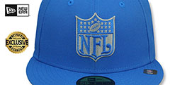 Lions THROWBACK NFL SHIELD-BASIC Blue Fitted Hat by New Era - 2nd View