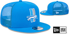 Lions THROWBACK TEAM-BASIC TRUCKER SNAPBACK Blue Hat by New Era - 2nd View