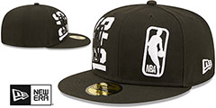 Logoman 2022 NBA DOUBLE WHAMMY DRAFT Black-White Fitted Hat by New Era - 2nd View