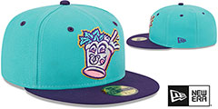 Louisville Bats THEME NIGHT Teal-Purple Fitted Hat by New Era - 2nd View