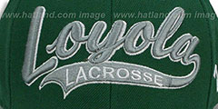 Loyola SWOOP LACROSSE Green Fitted Hat by Zephyr - 2nd View