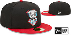 Lugnuts MILB MARVEL DEFENDERS Black-Red Fitted Hat by New Era - 2nd View