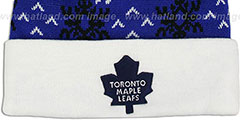 Maple Leafs UGLY SWEATER White-Royal Knit Beanie Hat by Zephyr - 2nd View