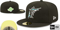 Marlins 1997 WS CITRUS POP Black-Yellow Fitted Hat by New Era - 2nd View