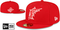 Marlins 1997 WS SIDE-PATCH UP Red-White Fitted Hat by New Era - 2nd View