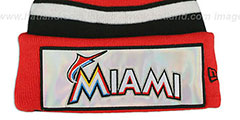 Marlins BIG-SCREEN Knit Beanie Hat by New Era - 2nd View