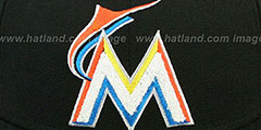 Marlins CHENILLE APPLIQUE Black Fitted Hat by New Era - 2nd View