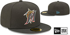 Marlins COLOR PACK MULTI Charcoal Fitted Hat by New Era - 2nd View