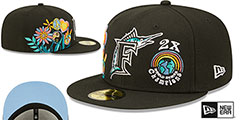 Marlins GROOVY Black Fitted Hat by New Era - 2nd View