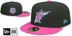 Marlins MIAMI VICE SIDE-PATCH Black-Beetroot Fitted Hat by New Era - 2nd View