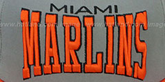 Marlins PRO-ARCH Grey-Orange Fitted Hat by New Era - 2nd View