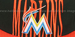 Marlins STEP-ABOVE SNAPBACK Black-Orange Hat by New Era - 2nd View