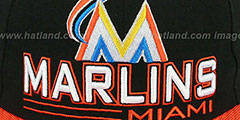 Marlins TECH MARK Black-Orange Fitted Hat by New Era - 2nd View