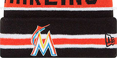 Marlins THE-COACH Black Knit Beanie Hat by New Era - 2nd View