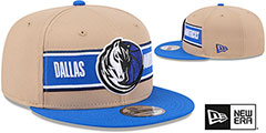 Mavericks 2024 NBA DRAFT SNAPBACK Camel-Royal Hat by New Era - 2nd View