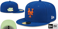 Mets 1986 WS CITRUS POP Royal-Green Fitted Hat by New Era - 2nd View