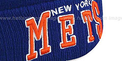 Mets ARCHED-RIBBED Royal Knit Beanie Hat by New Era - 2nd View