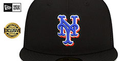 Mets ALTERNATE BATTING PRACTICE TRUCKER Black Fitted Hat by New Era - 2nd View