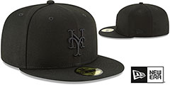 Mets BLACKOUT Fitted Hat by New Era - 2nd View