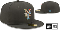 Mets COLOR PACK MULTI Charcoal Fitted Hat by New Era - 2nd View