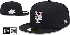 Mets COLOR PACK SIDE-PATCH Black Fitted Hat by New Era - 2nd View