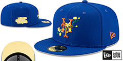 Mets LOGO BLOOM SIDE-PATCH Royal-Yellow Fitted Hat by New Era - 2nd View