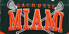 Miami LACROSSE SUPER-ARCH SNAPBACK Green-Orange Hat by Zephyr - 2nd View