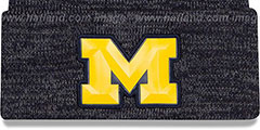 Michigan BEVEL Navy-Grey Knit Beanie Hat by New Era - 2nd View