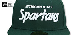 Michigan State NCAA TEAM-SCRIPT Green Fitted Hat by New Era - 2nd View