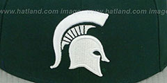 Michigan State SIDE BASKETBALL-PATCH Green-Grey Fitted Hat by New Era - 2nd View