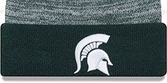 Michigan State TEAM-RAPID Green-White Knit Beanie Hat by New Era - 2nd View