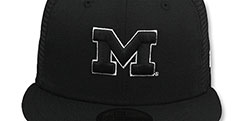 Michigan TEAM-BASIC TRUCKER Black-White Fitted Hat by New Era - 2nd View