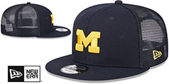 Michigan TEAM-BASIC TRUCKER SNAPBACK Navy Hat by New Era - 2nd View