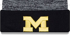 Michigan TEAM-RAPID Navy-White Knit Beanie Hat by New Era - 2nd View