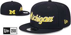 Michigan TEAM-SCRIPT SNAPBACK Navy Hat by New Era - 2nd View