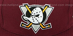 Mighty Ducks VINTAGE CLASSIC Plum Fitted Hat by Mitchell and Ness - 2nd View