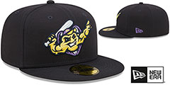 Mighty Mussels MILB ONFIELD GAME Navy Fitted Hat by New Era - 2nd View