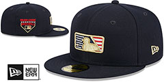 MLB Umpire 2023 JULY 4TH STARS N STRIPES Navy Fitted Hat by New Era - 2nd View