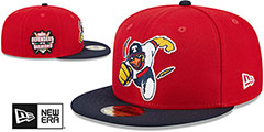 Mud Hens MILB MARVEL DEFENDERS SIDE-PATCH Red-Navy Fitted Hat by New Era - 2nd View